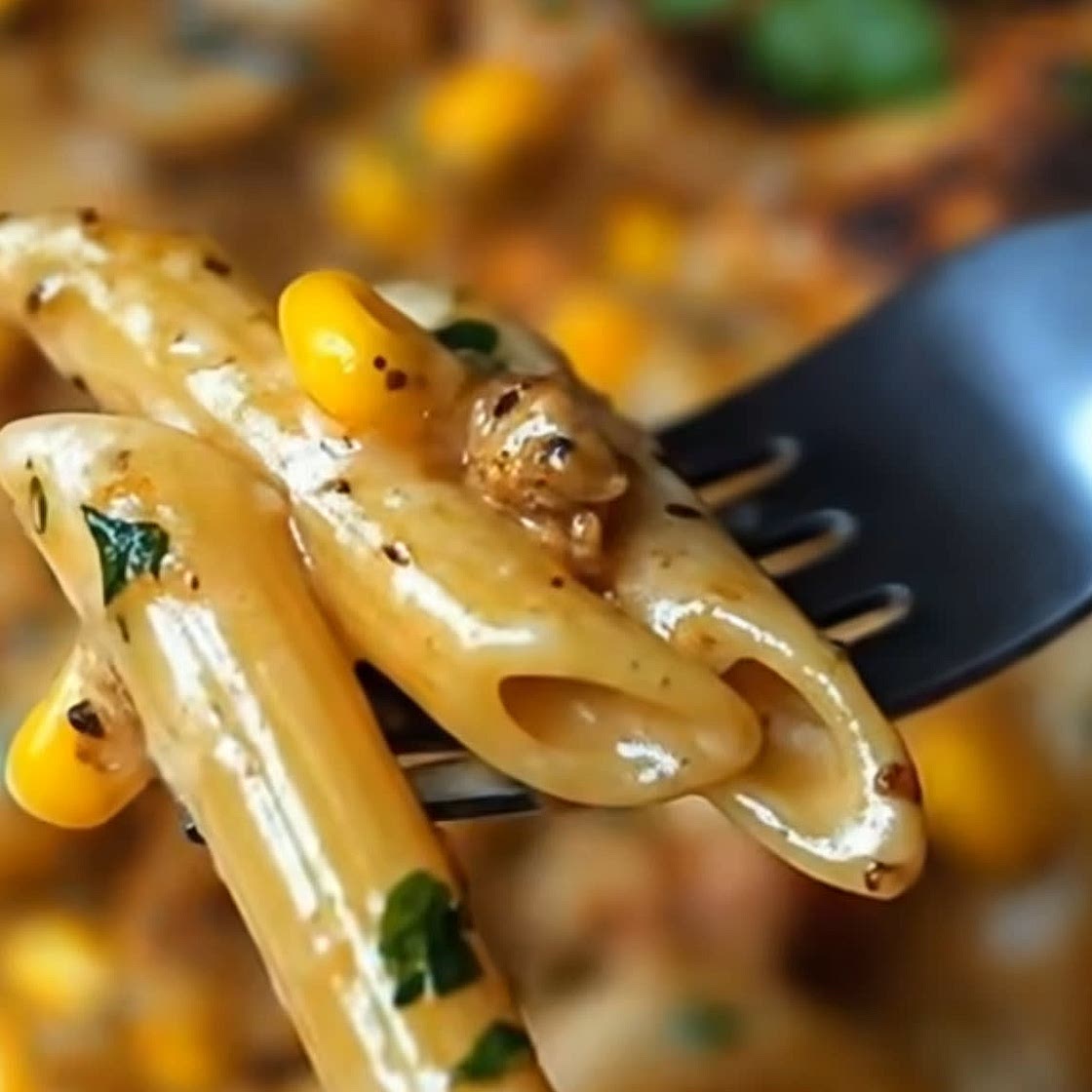 Garlic Parmesan Chicken Penne with Buttery Corn Mix-In