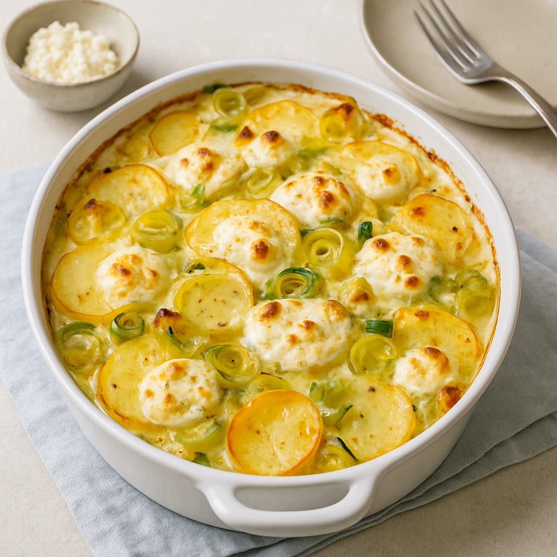 Kartoffel-Lauch-Gratin mit Ricotta