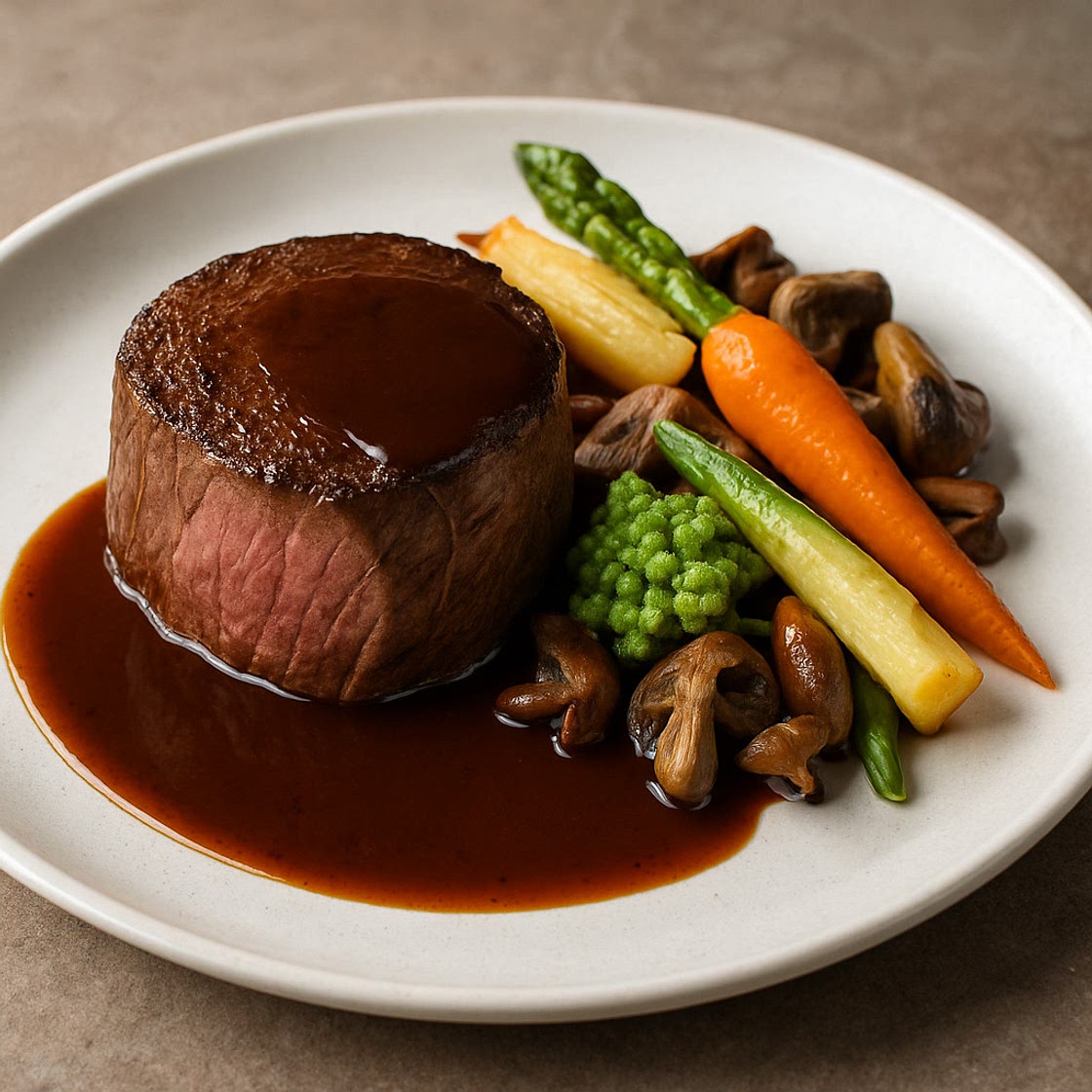 Rinderfilet mit Gemusejus