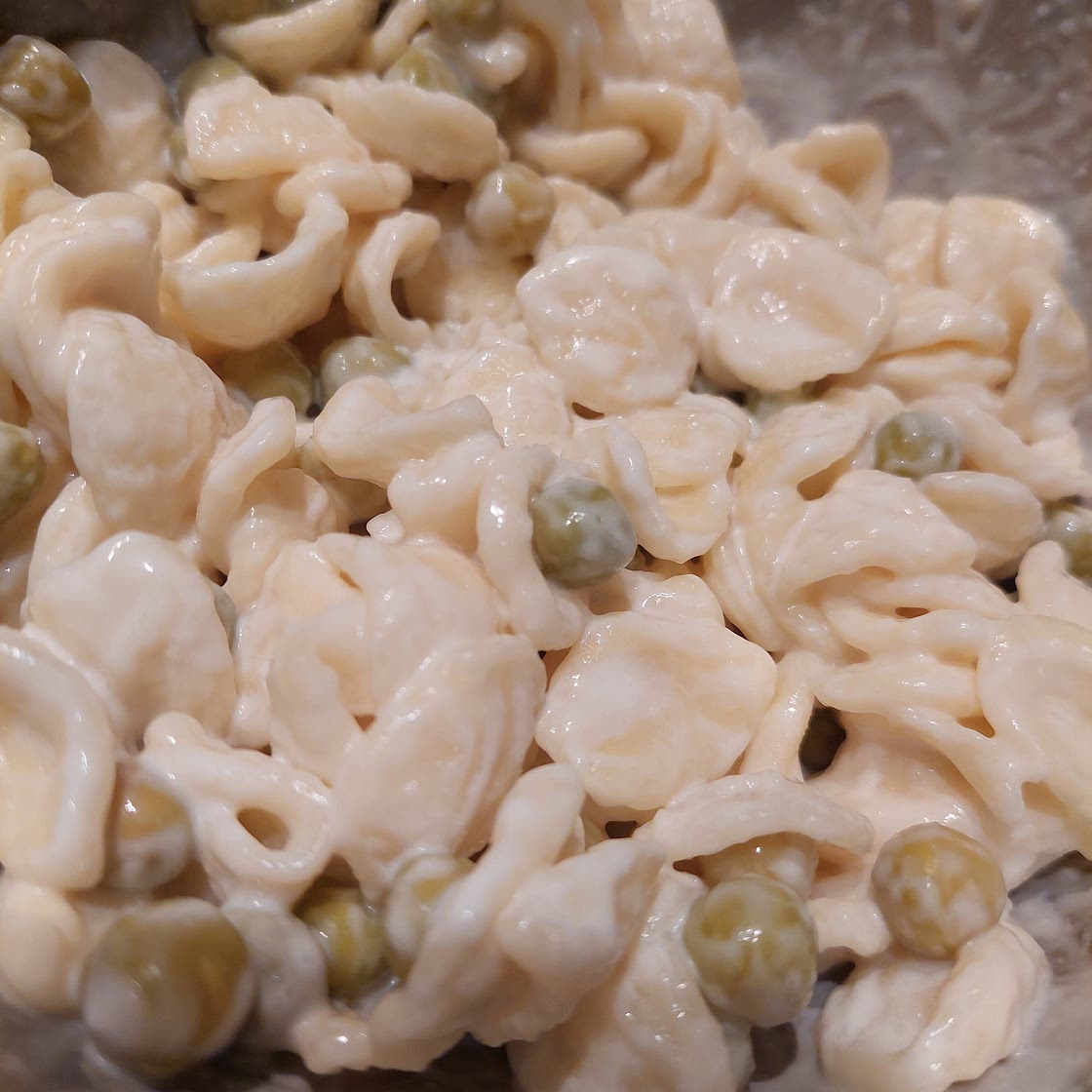 orecchiette cremose con piselli🫛