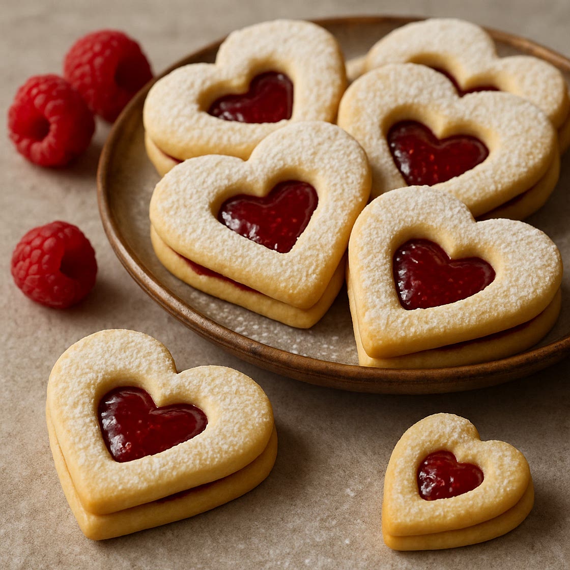 Vanille-Herzli mit Himbeerkern