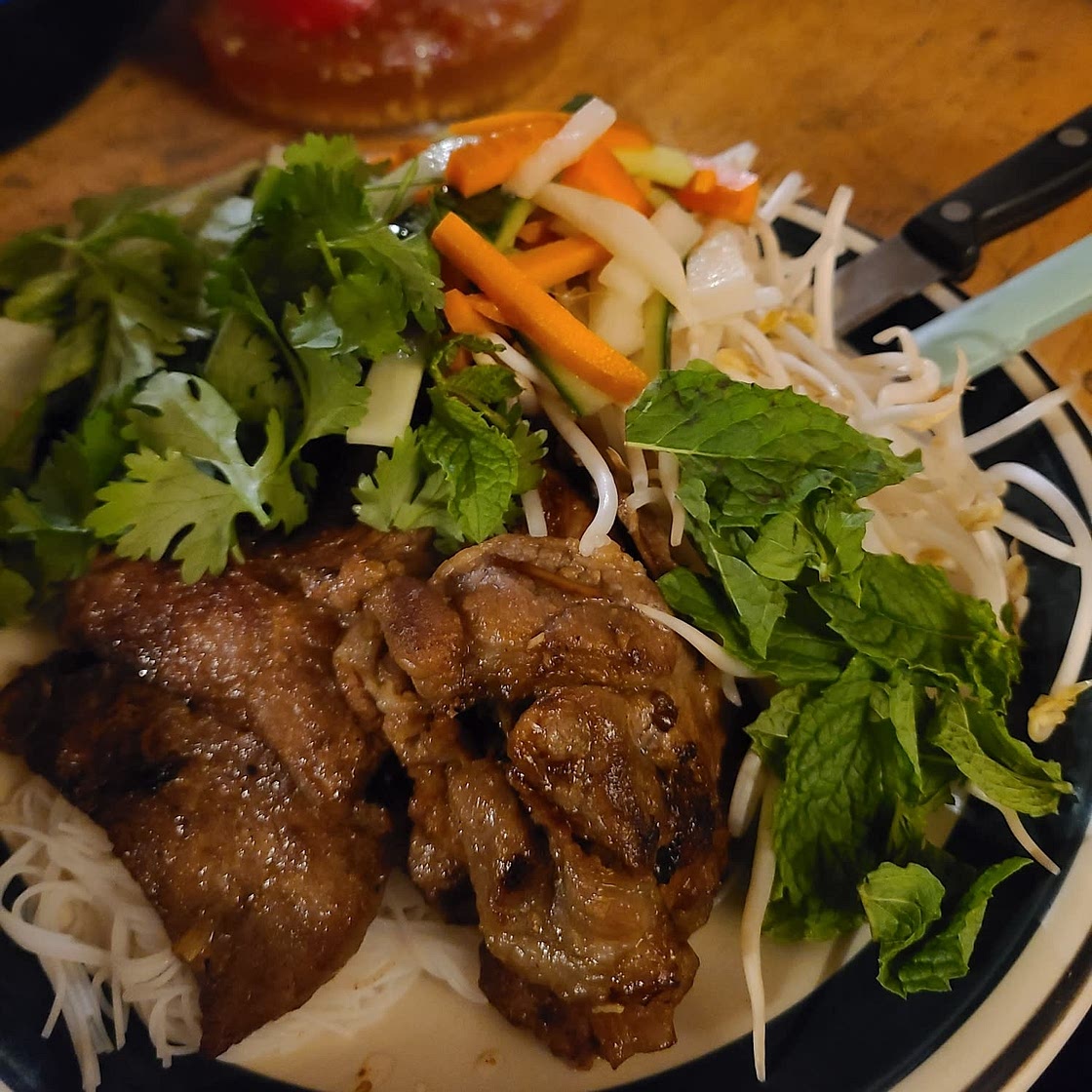 Vietnamese pork noodle bowls (bun thit nuong)