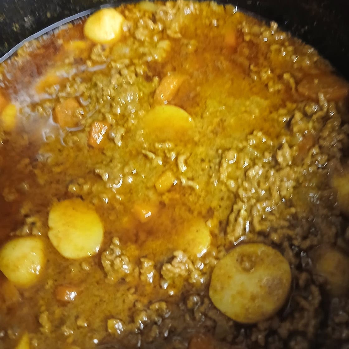 Indian beef keema with carrots & potatoes