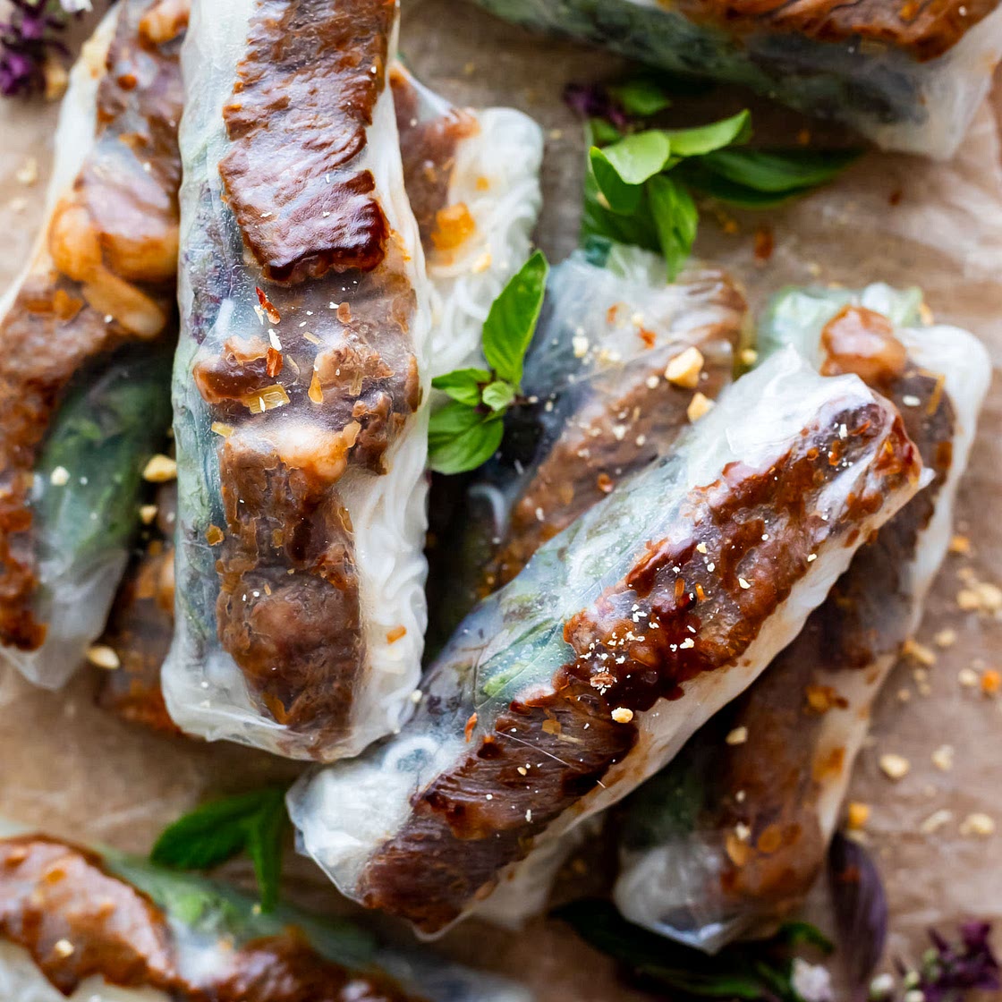 Lemongrass Beef Spring Rolls