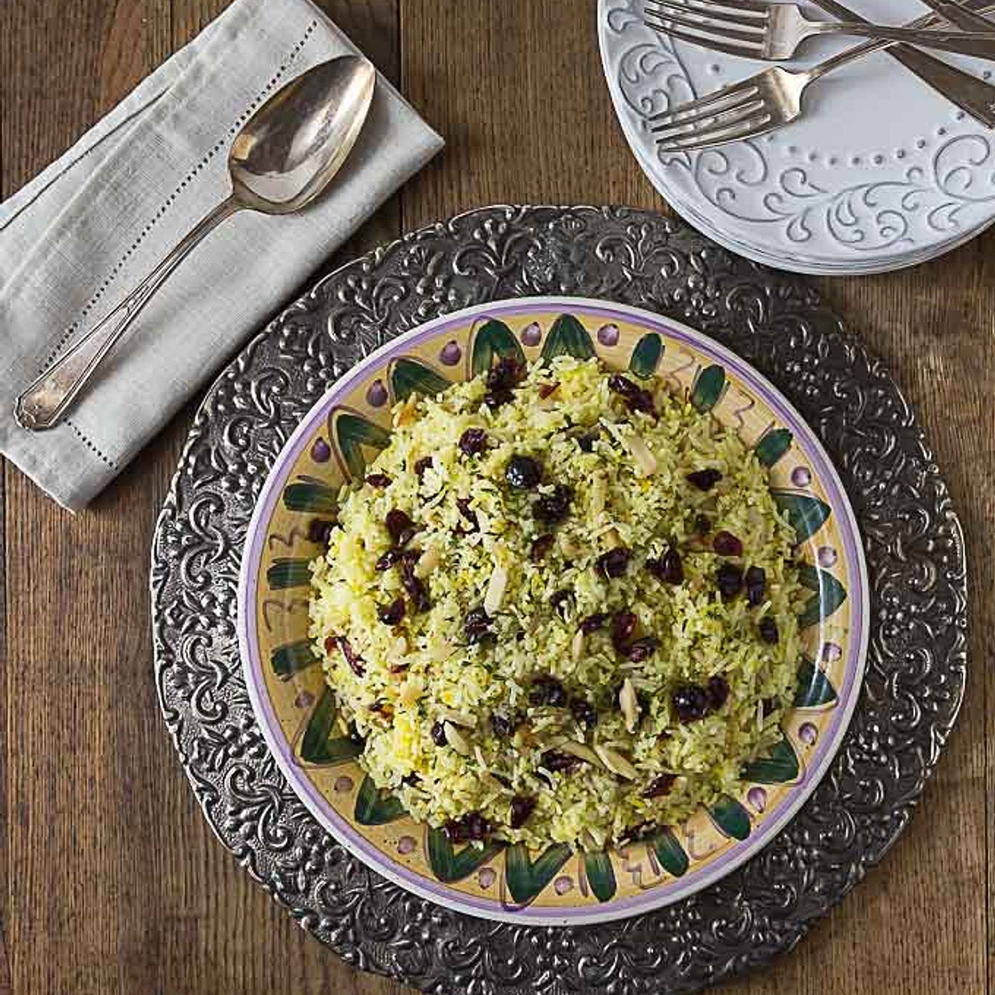 Saffron Rice with Craisins and Almonds