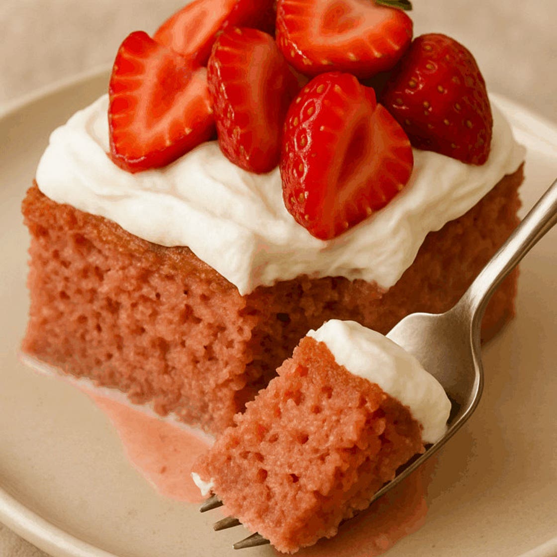 Strawberry tres leches cake