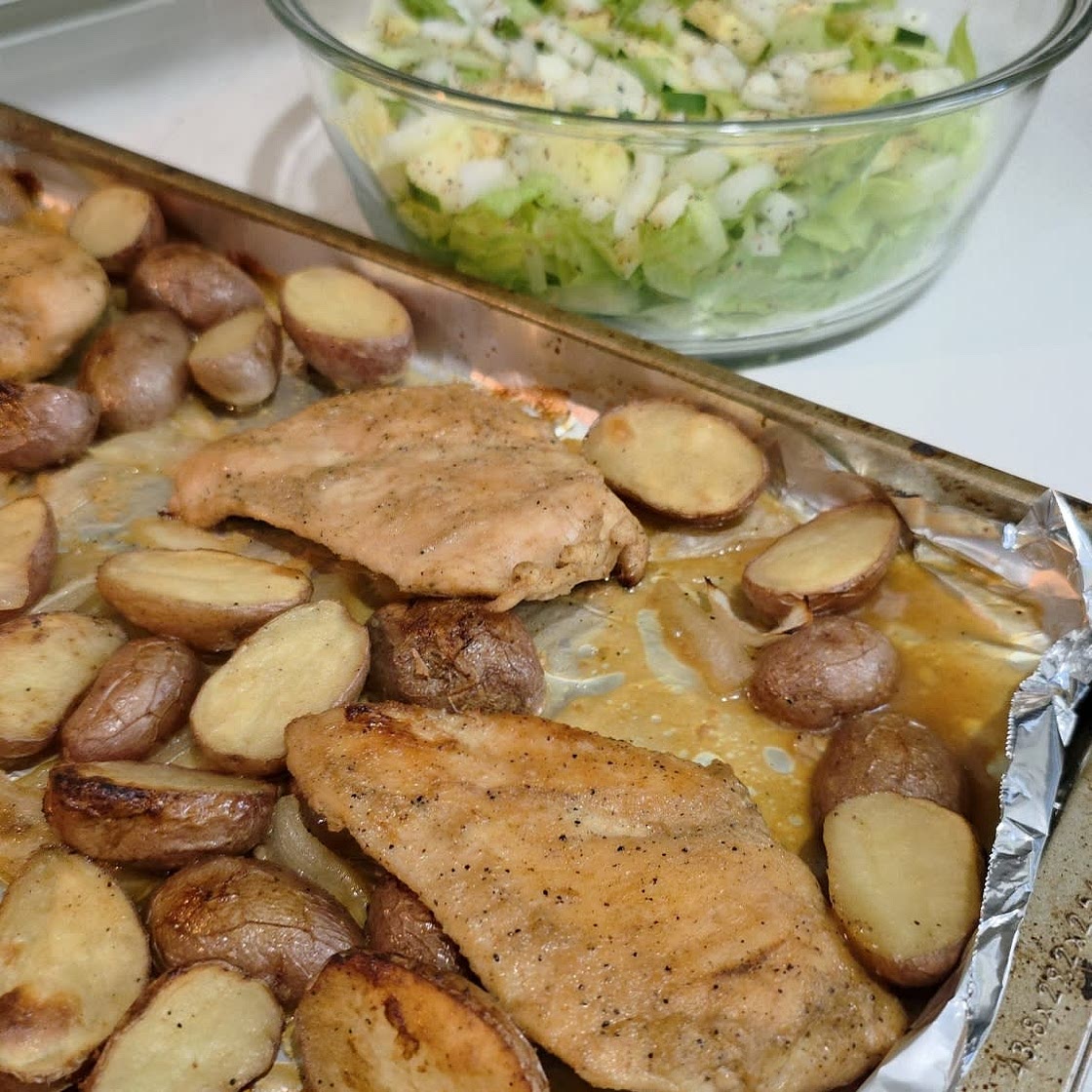 Honey Mustard Chicken & Potatoes (ONE PAN)