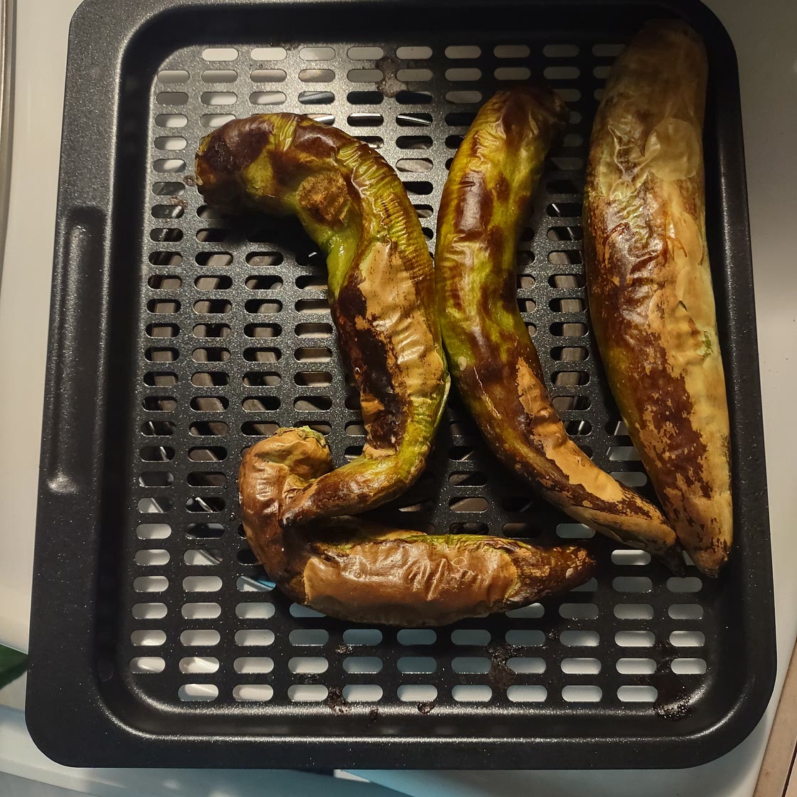 Air Fryer Roasted Hatch Chili's