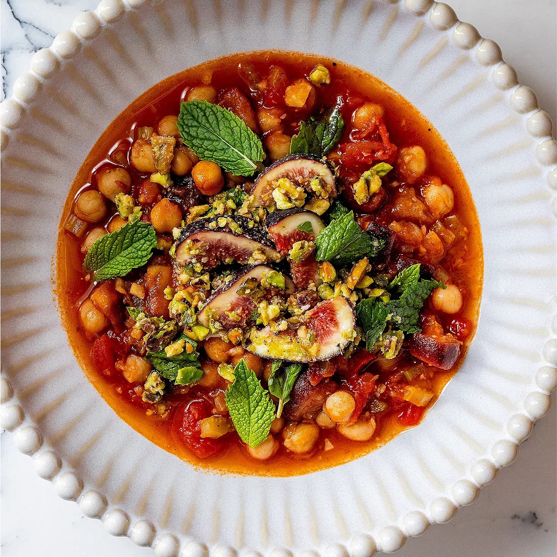 Harissa Fig and Chickpea Stew