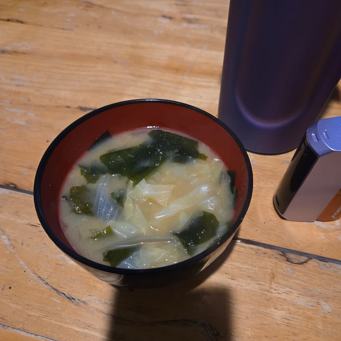 Cabbage and Onsen Tamago Miso Soup