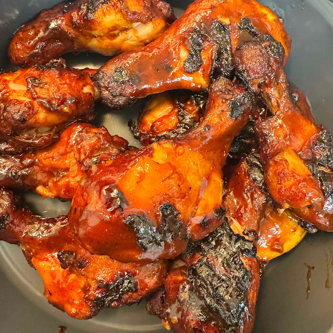Ninja Woodfire Caribbean BBQ Chicken (Yard-Style Sticky Glaze)