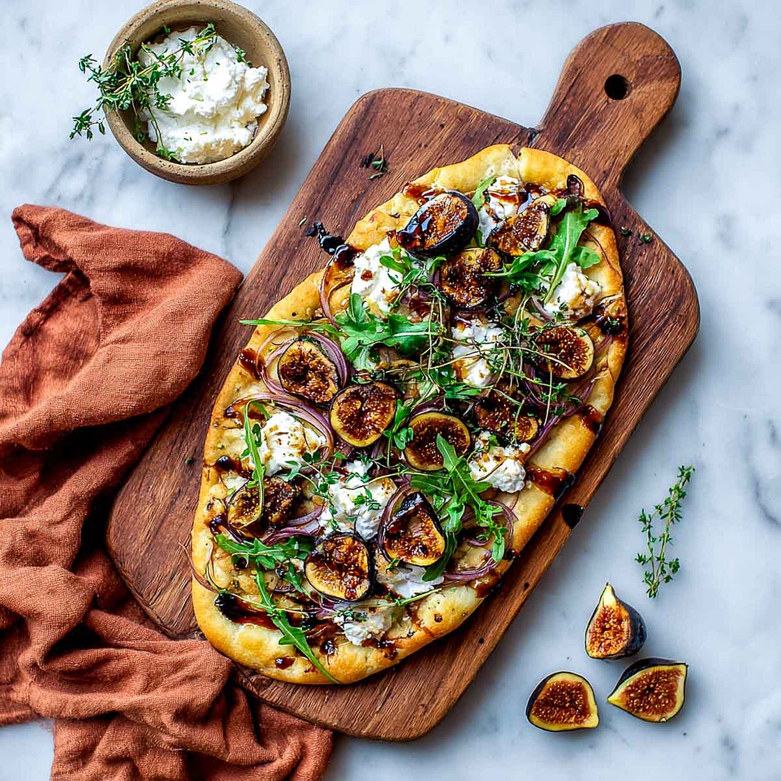 Roasted Fig and Cottage Cheese Flatbread
