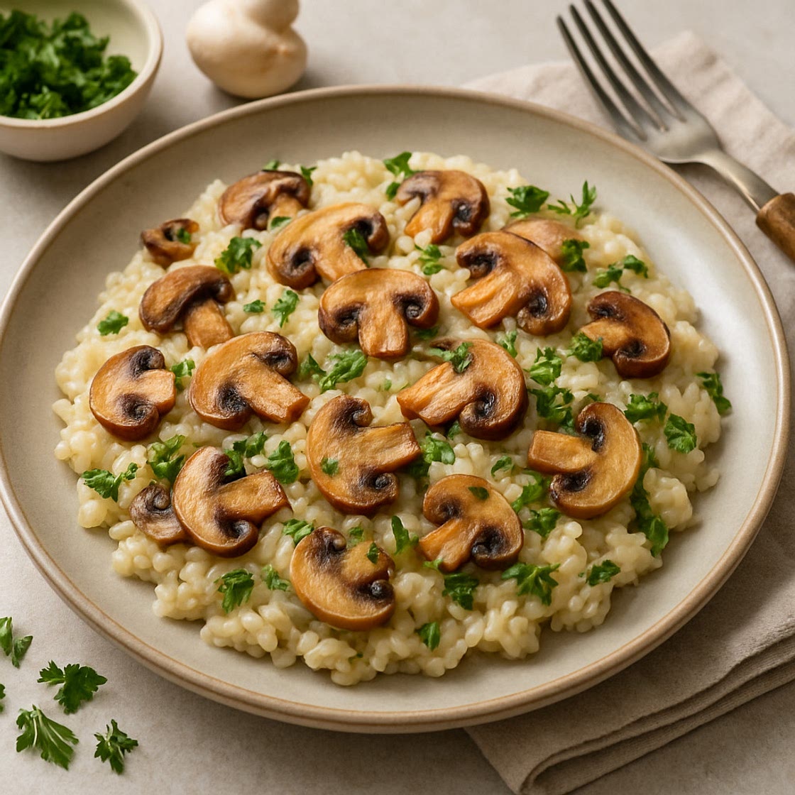 Risotto mit Pilzen und frischen Kräutern