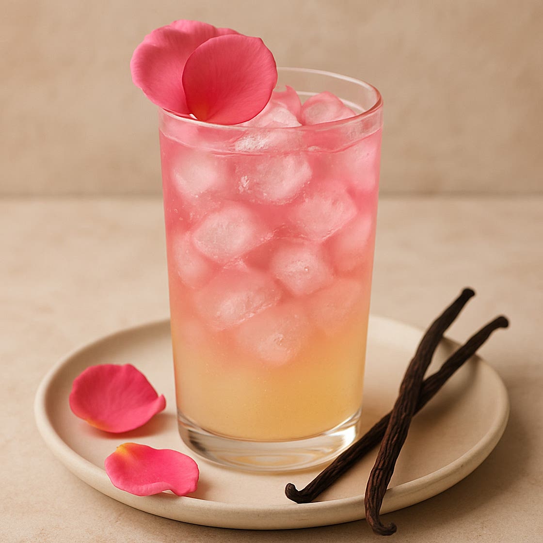 Rosenwasser mit Vanillesirup