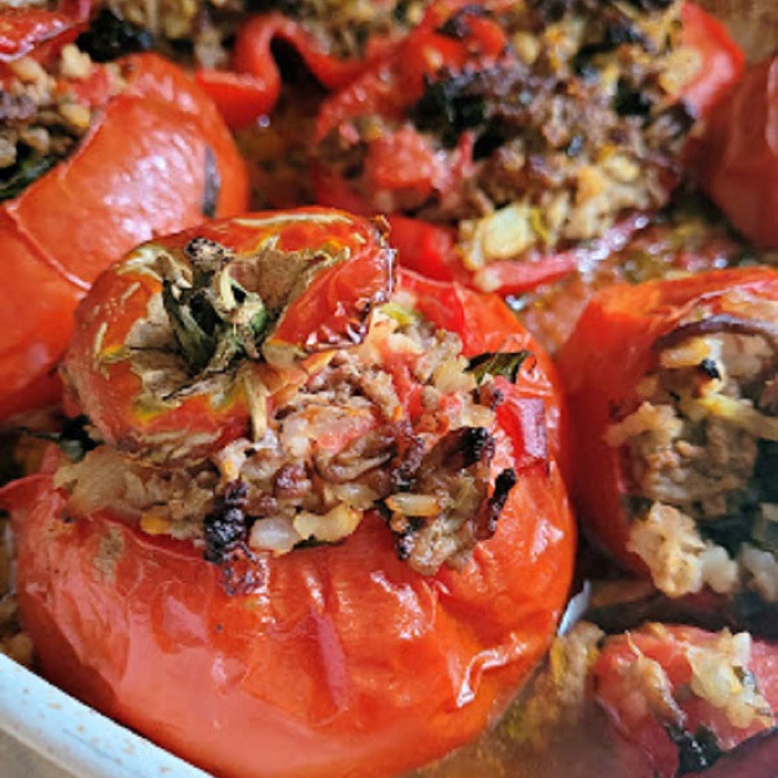 Easy Stuffed Tomatoes and Peppers