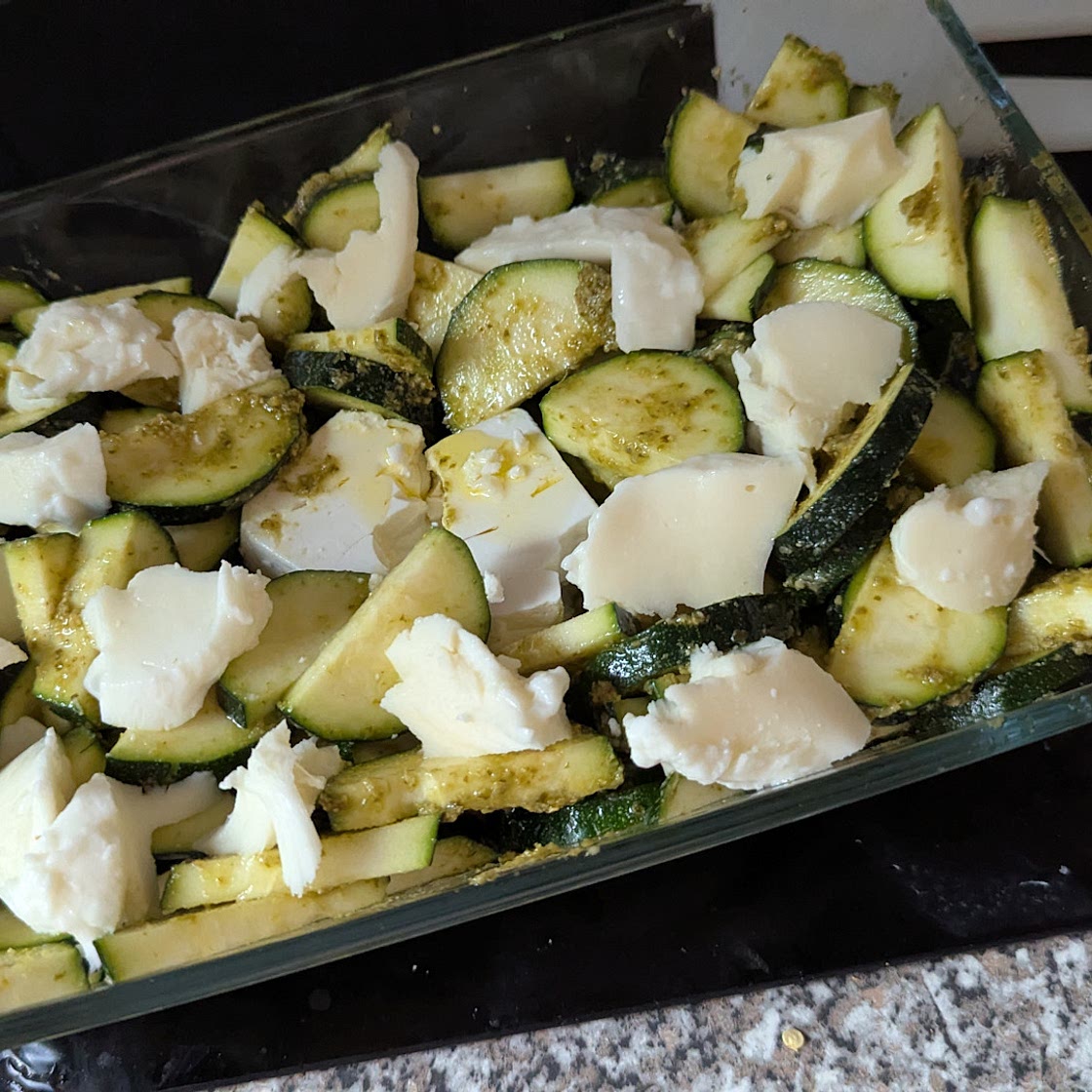 Zucchini feta pasta