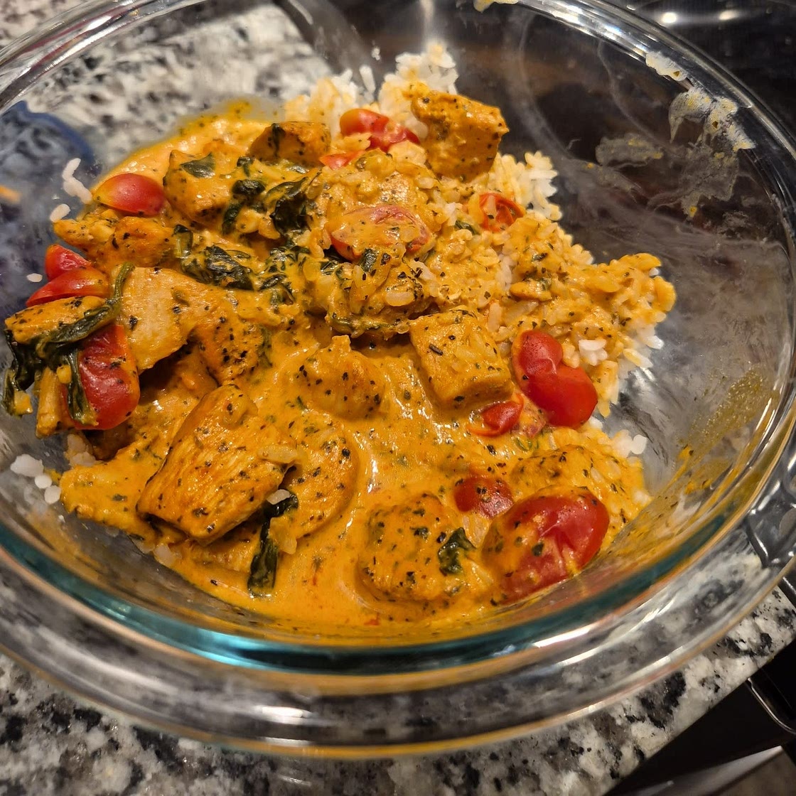 High Protein Creamy Tuscan Chicken Meal Prep! 🔥