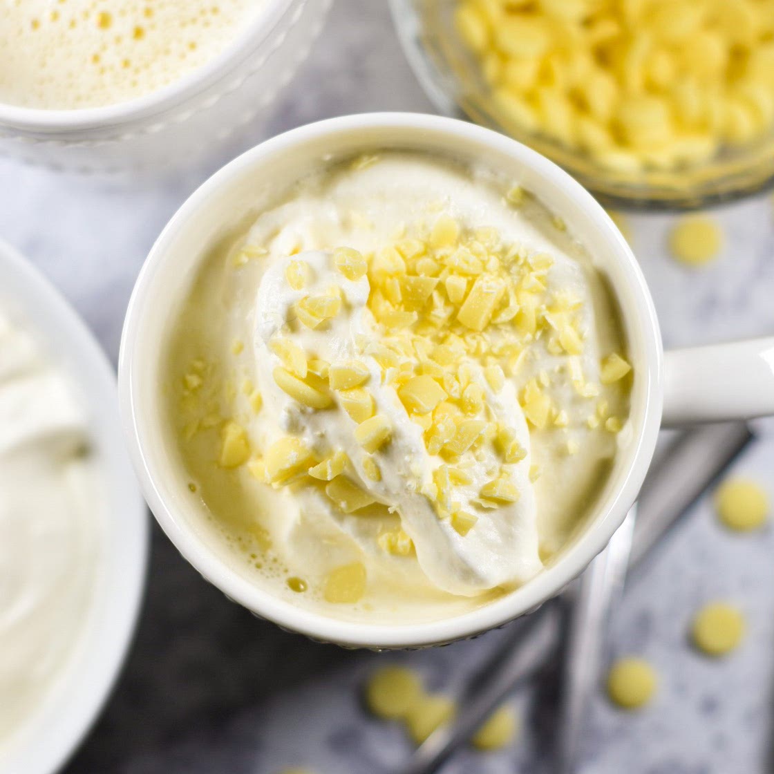 White Hot Chocolate with Baileys Whipped Cream