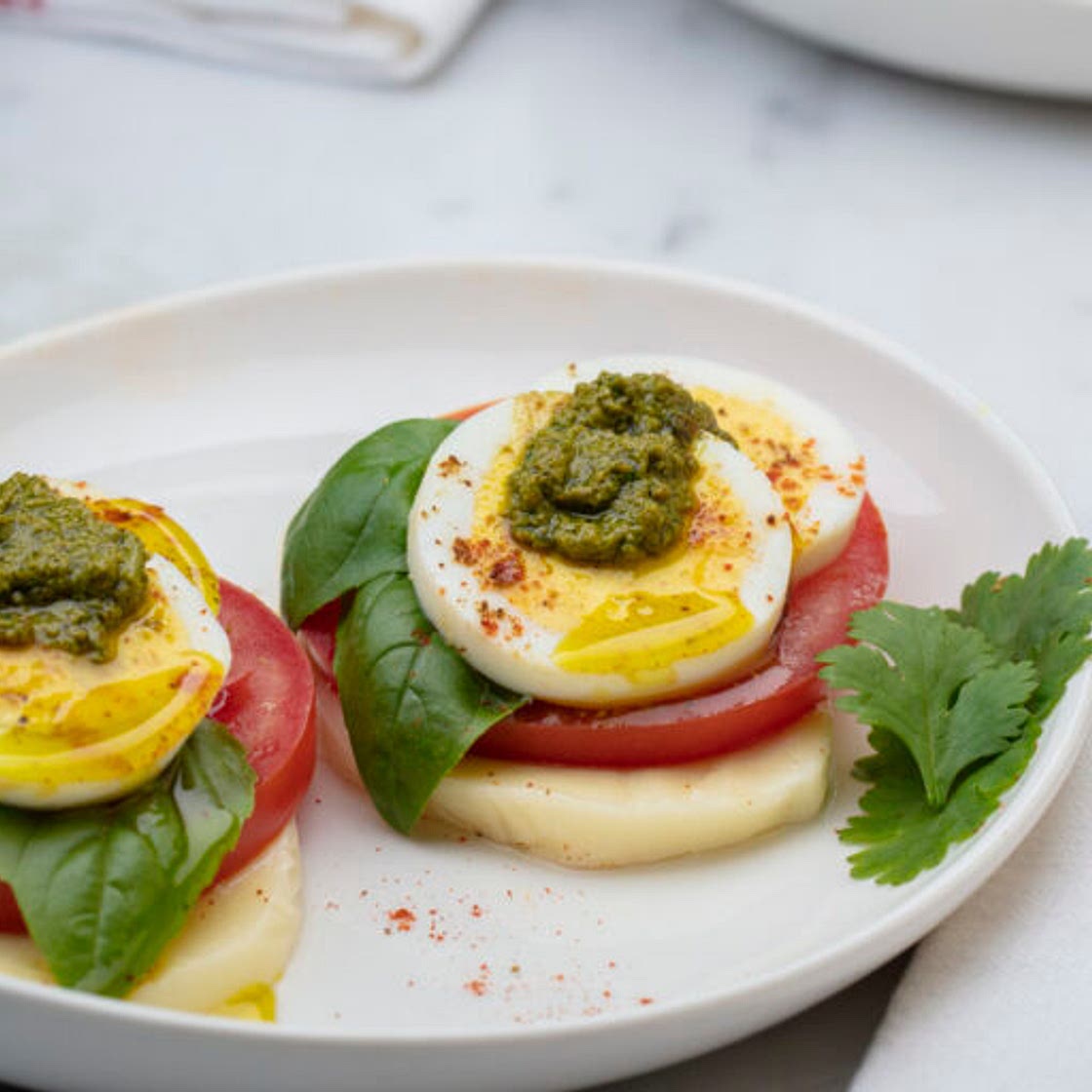 Hard Boiled Egg Caprese Salad
