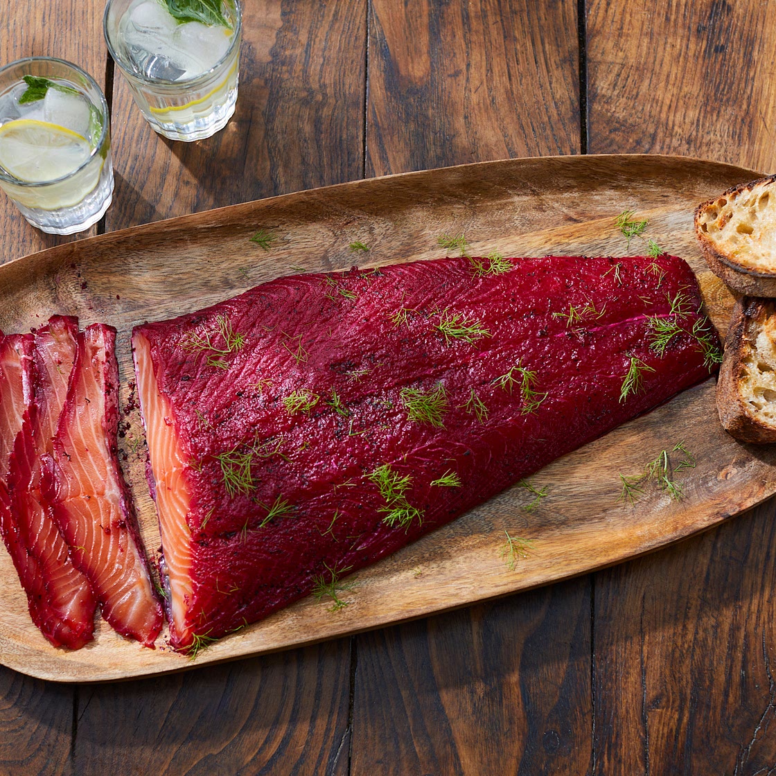 Jamie Oliver's salmon gravadlax