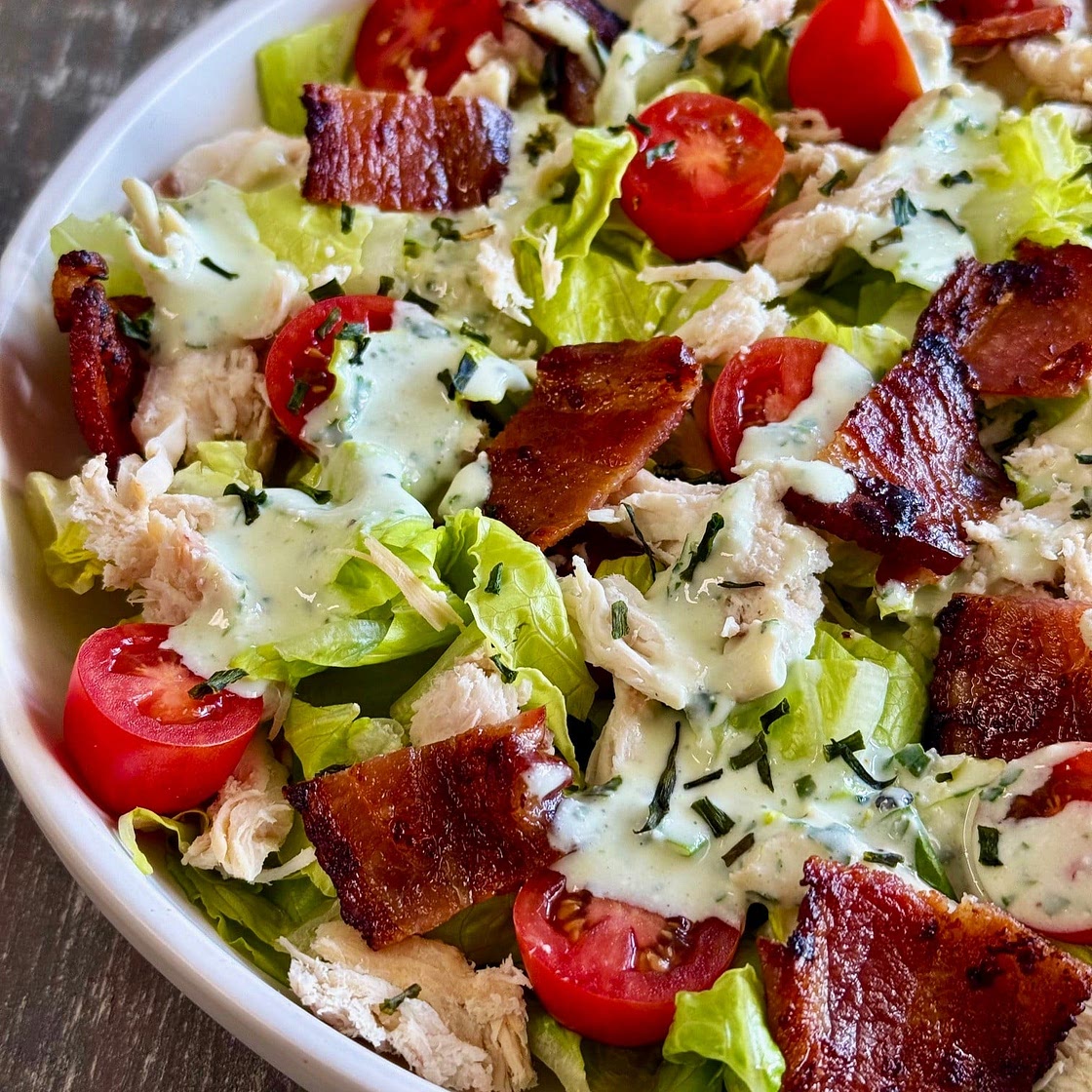 BLT Salad with Cottage Cheese Ranch