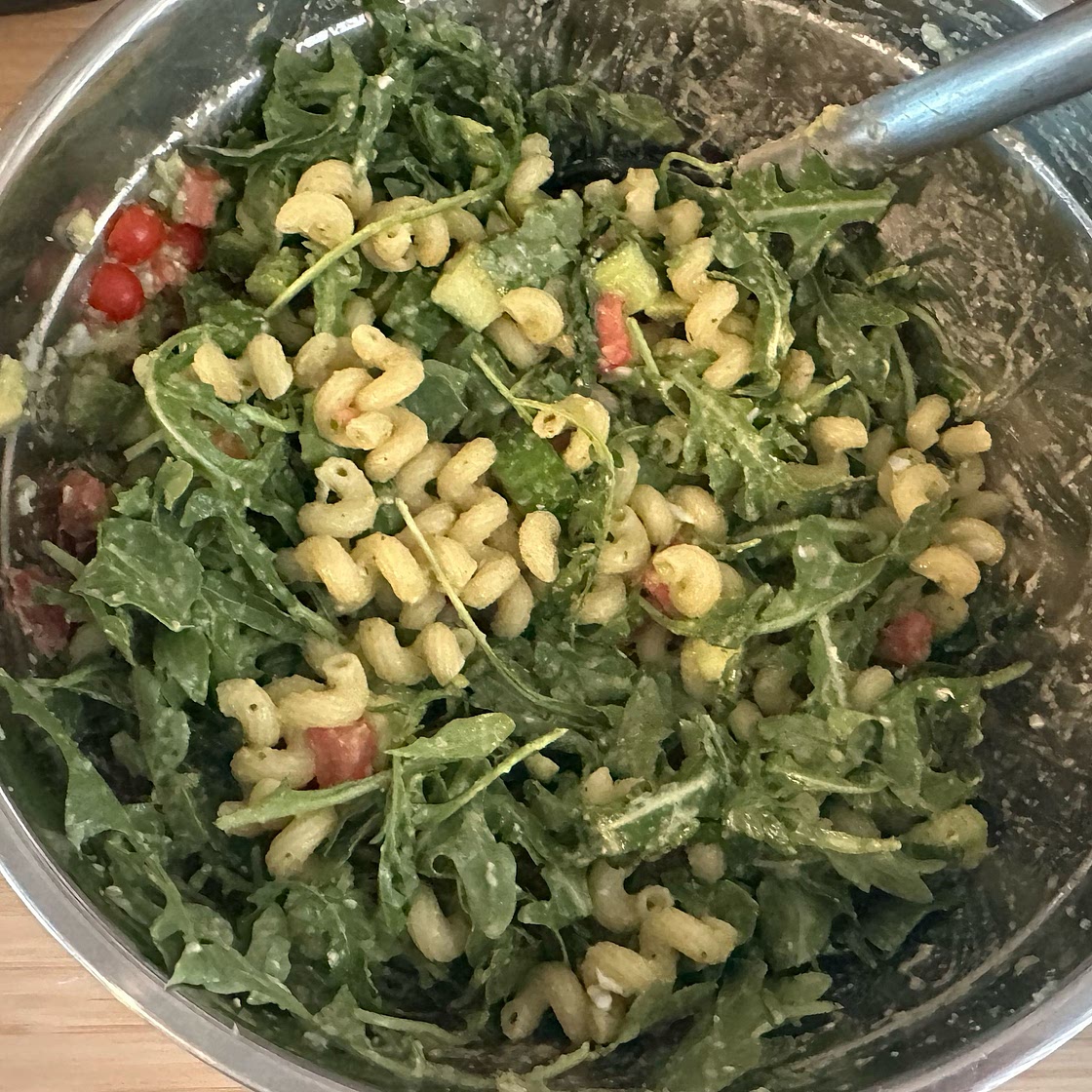 Orecchiette Salad With Halloumi Croutons