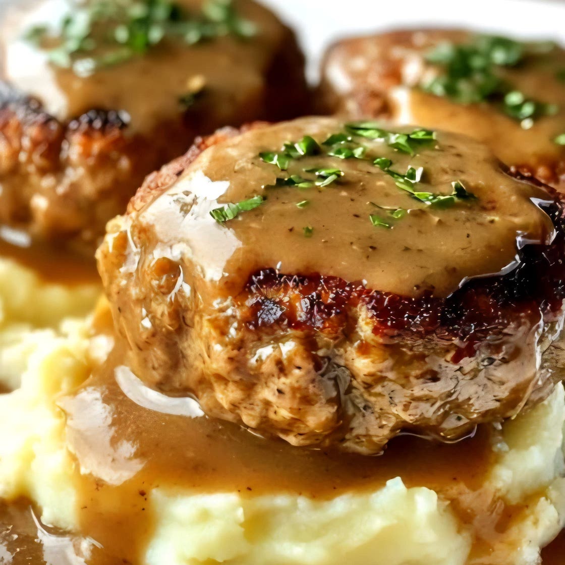 Chicken Patty with Mash and Gravy