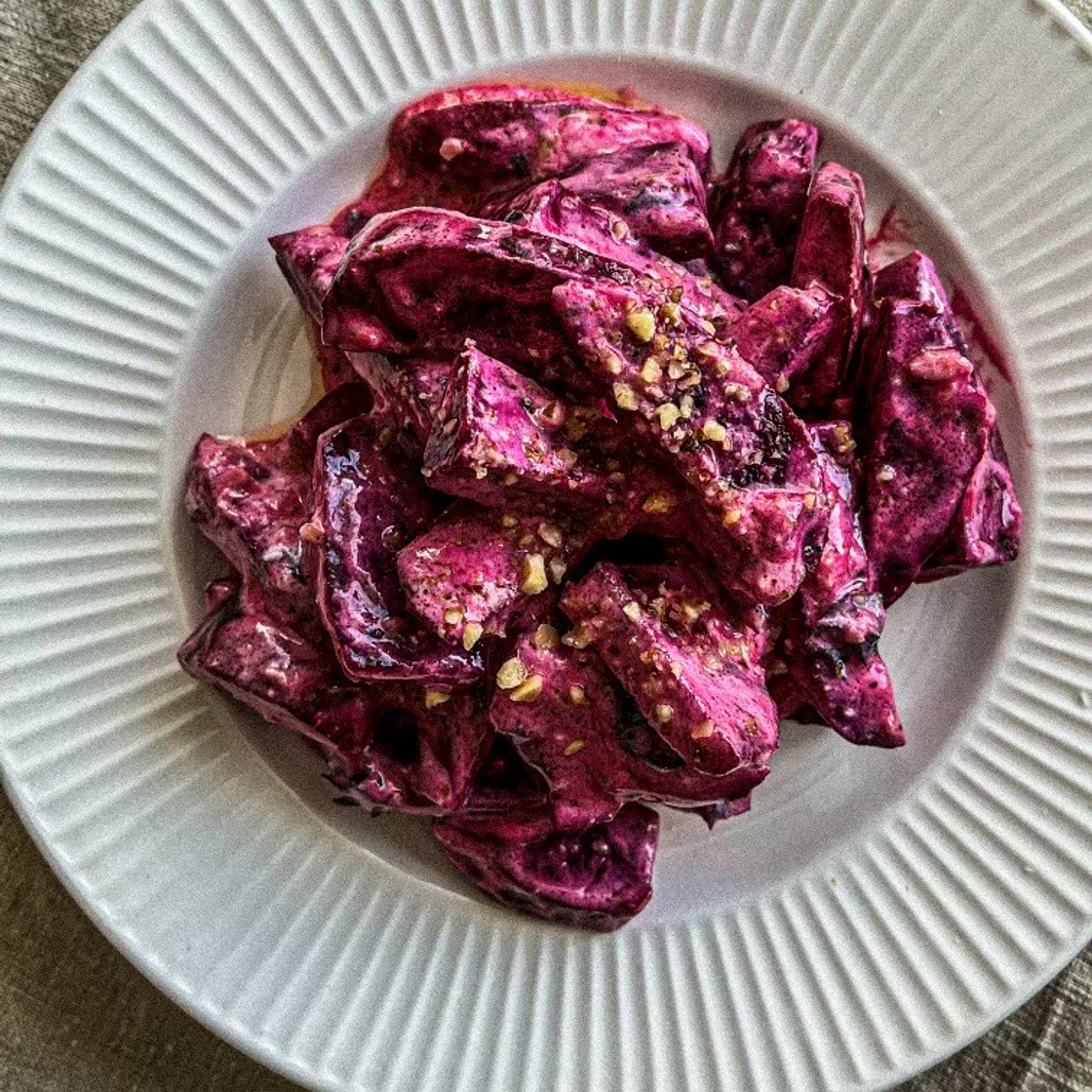 Easy Greek Beet Yogurt Salad (Pantzarosalata)