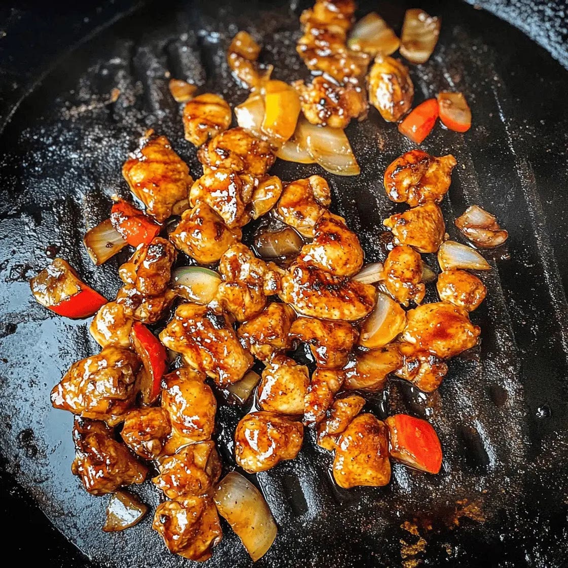 Blackstone Bourbon Chicken On The Griddle - Always Home Cooked
