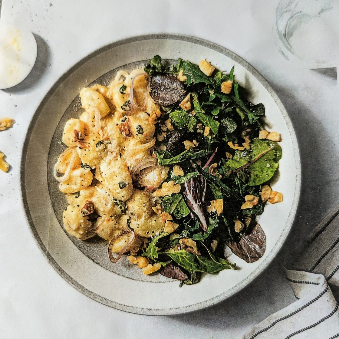Creamy Sun-Dried Tomato Gnocchi with Sherry Spring Greens
