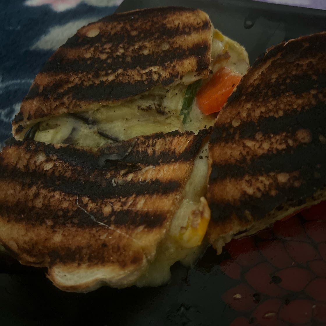 Grilled Veggie Panini with Pesto Mayo