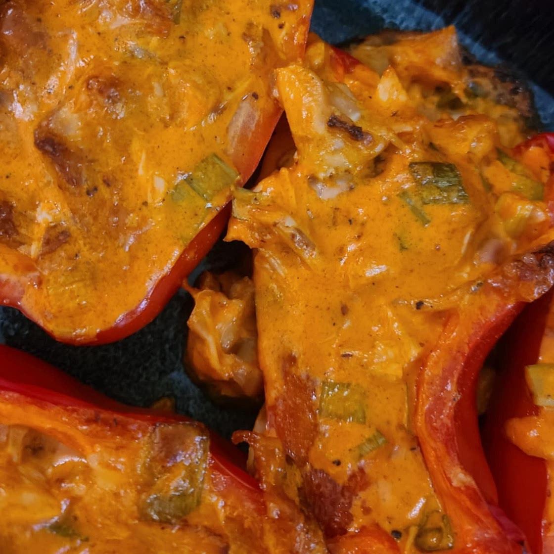 Buffalo Chicken Stuffed Peppers {whole30 + paleo + gluten free + low carb}