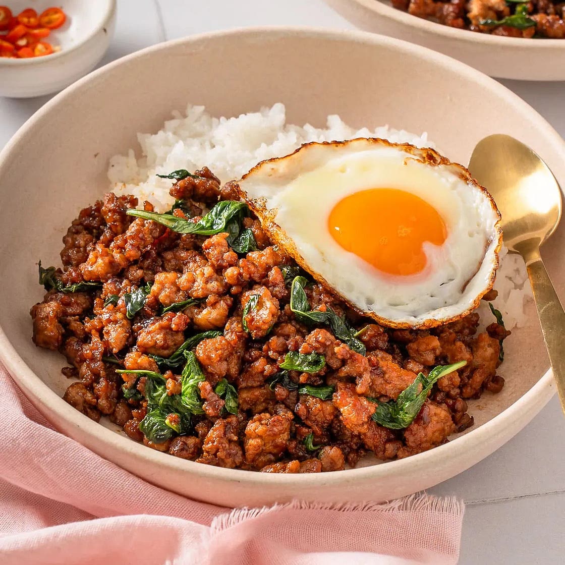 Pad Kra Pao (Ground Chicken & Thai Basil Stir-fry)