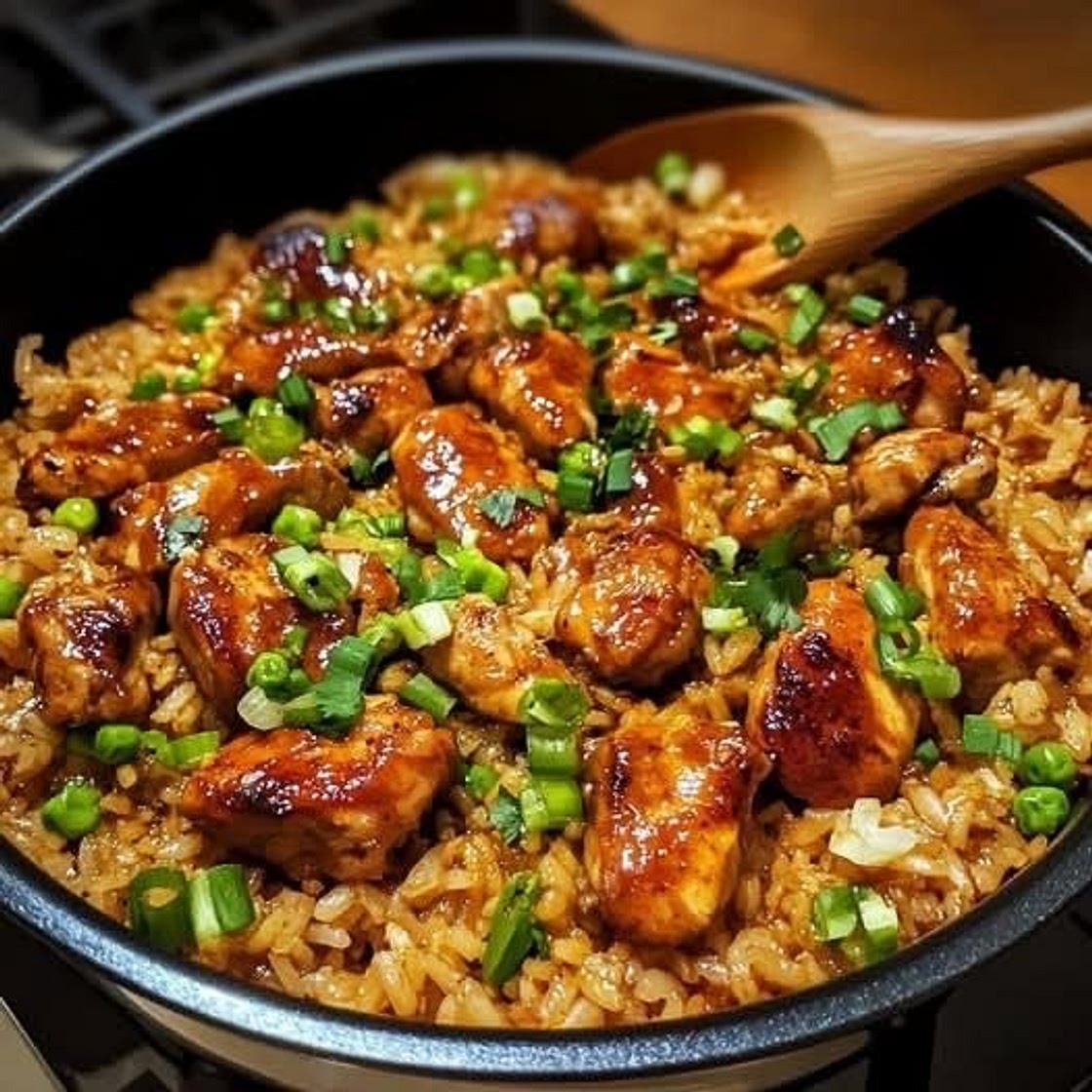One-Pot Sweet Spicy Sticky Teriyaki Chicken Rice