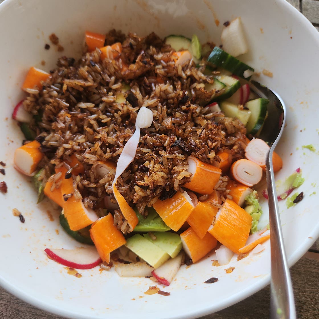 Cucumber roll salad