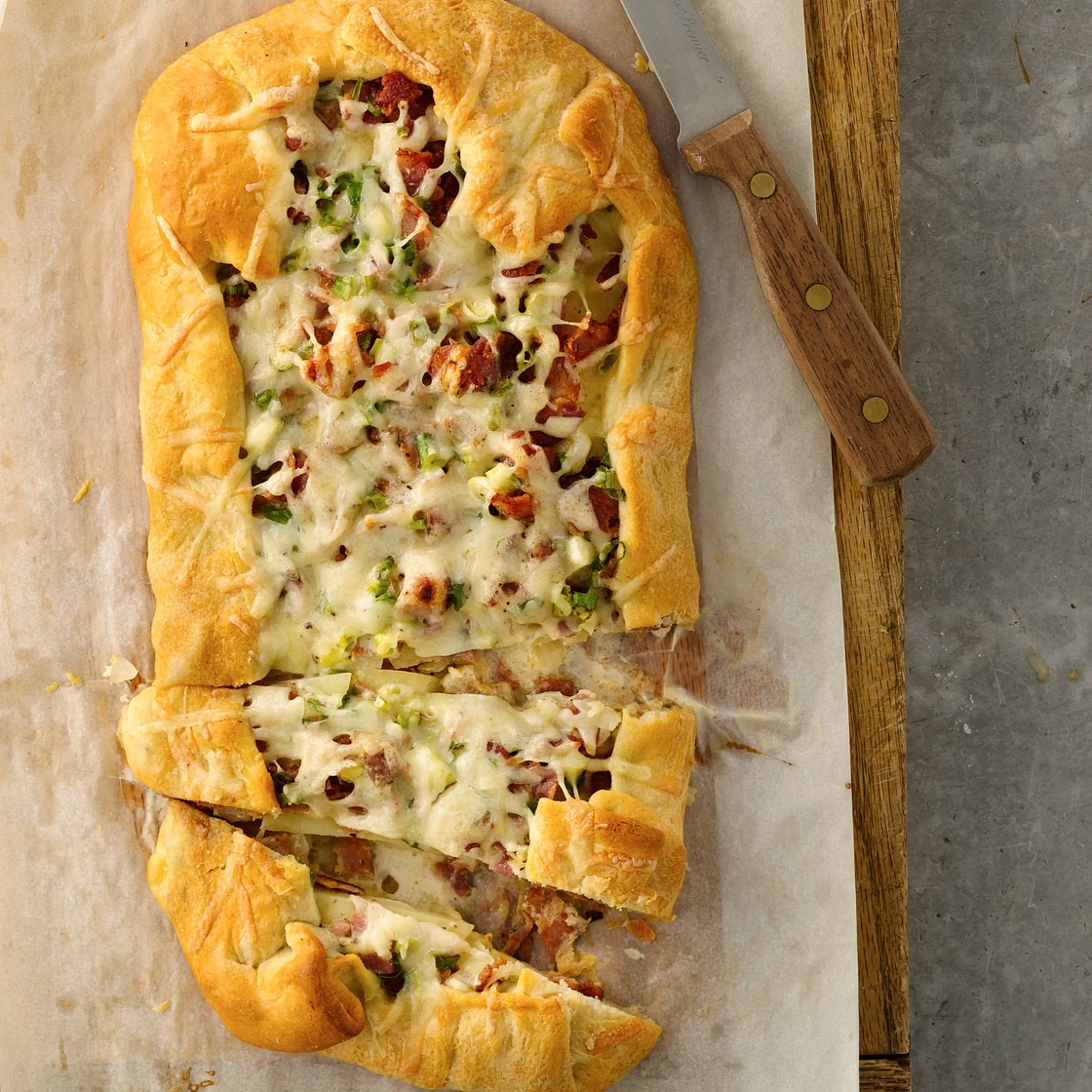 Potato-Onion-Bacon Slab Pie
