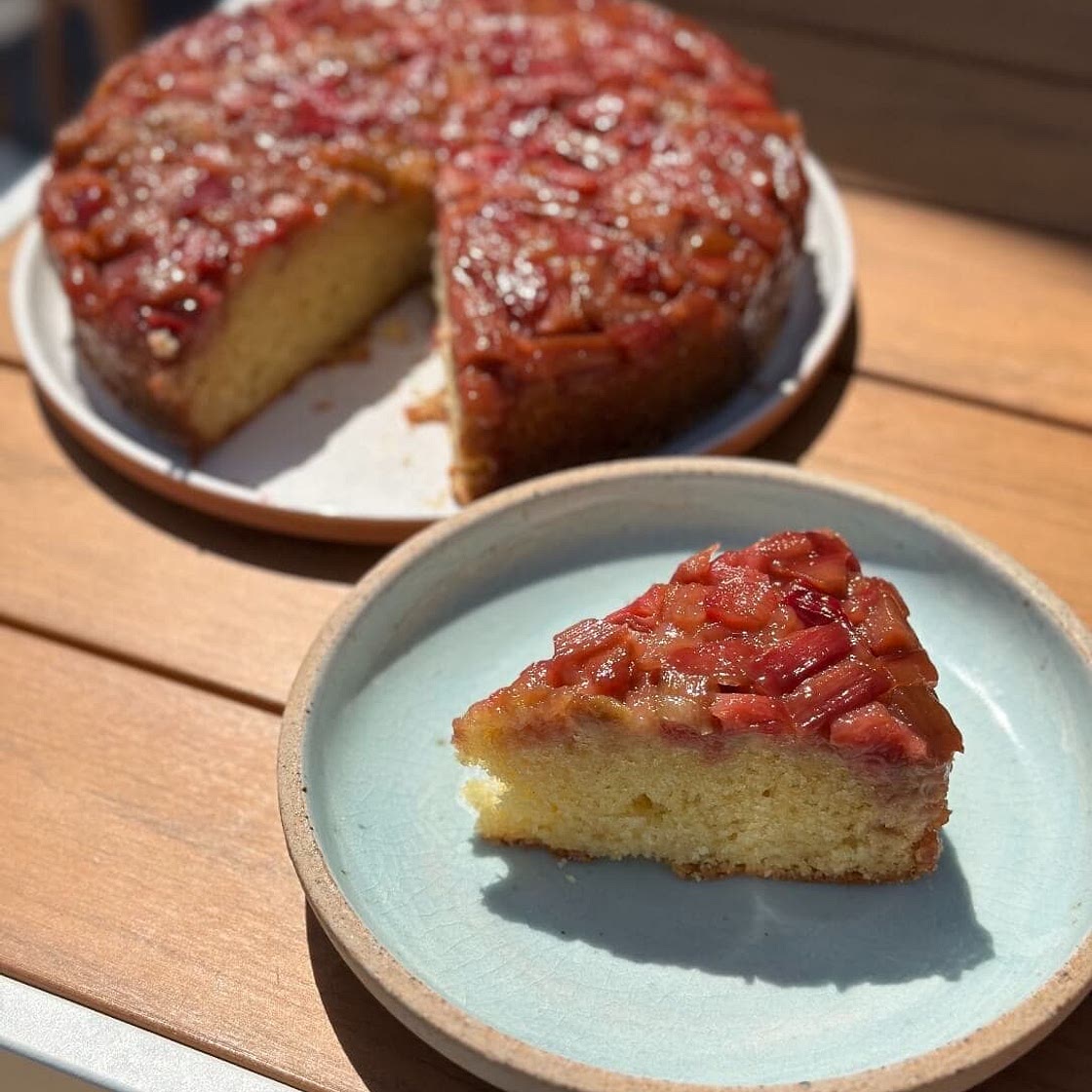 Rhubarb Yogurt Upside Down Cake