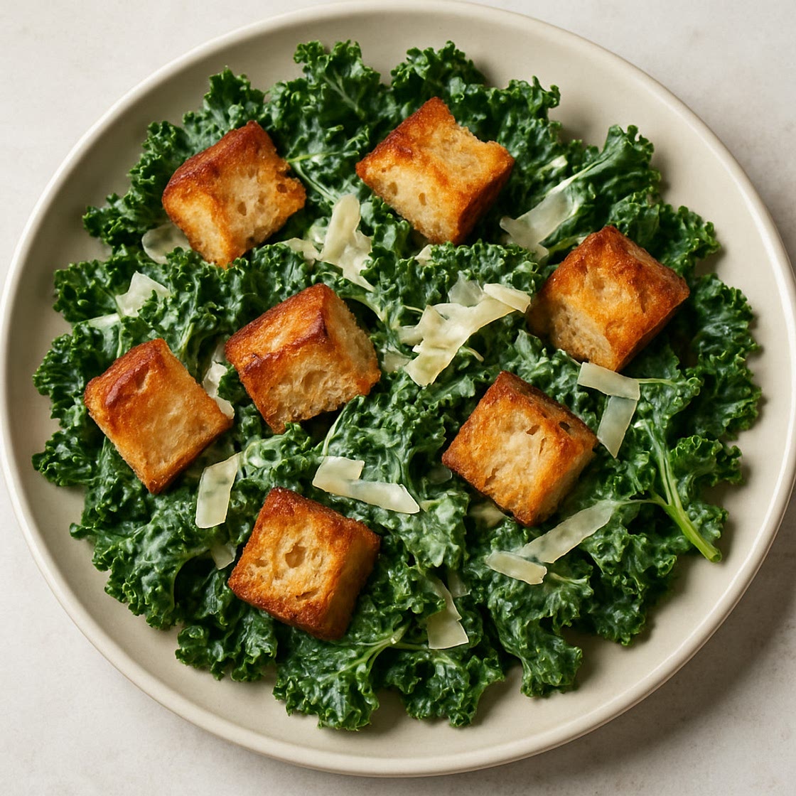 Kale Caesar with House Dressing and Sourdough Croutons