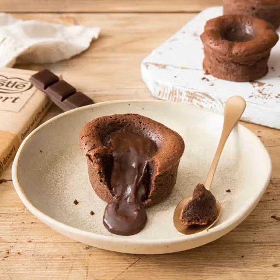 Cœurs coulants au chocolat noir