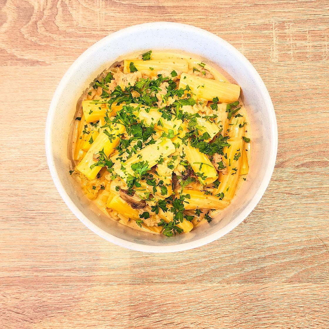 Rigatoni en sauce crémeuse au bleu