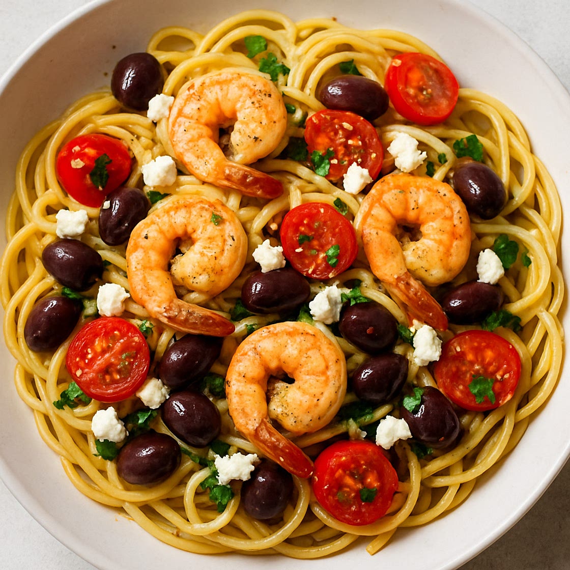 Shrimp Pasta Recipe, Mediterranean-Style