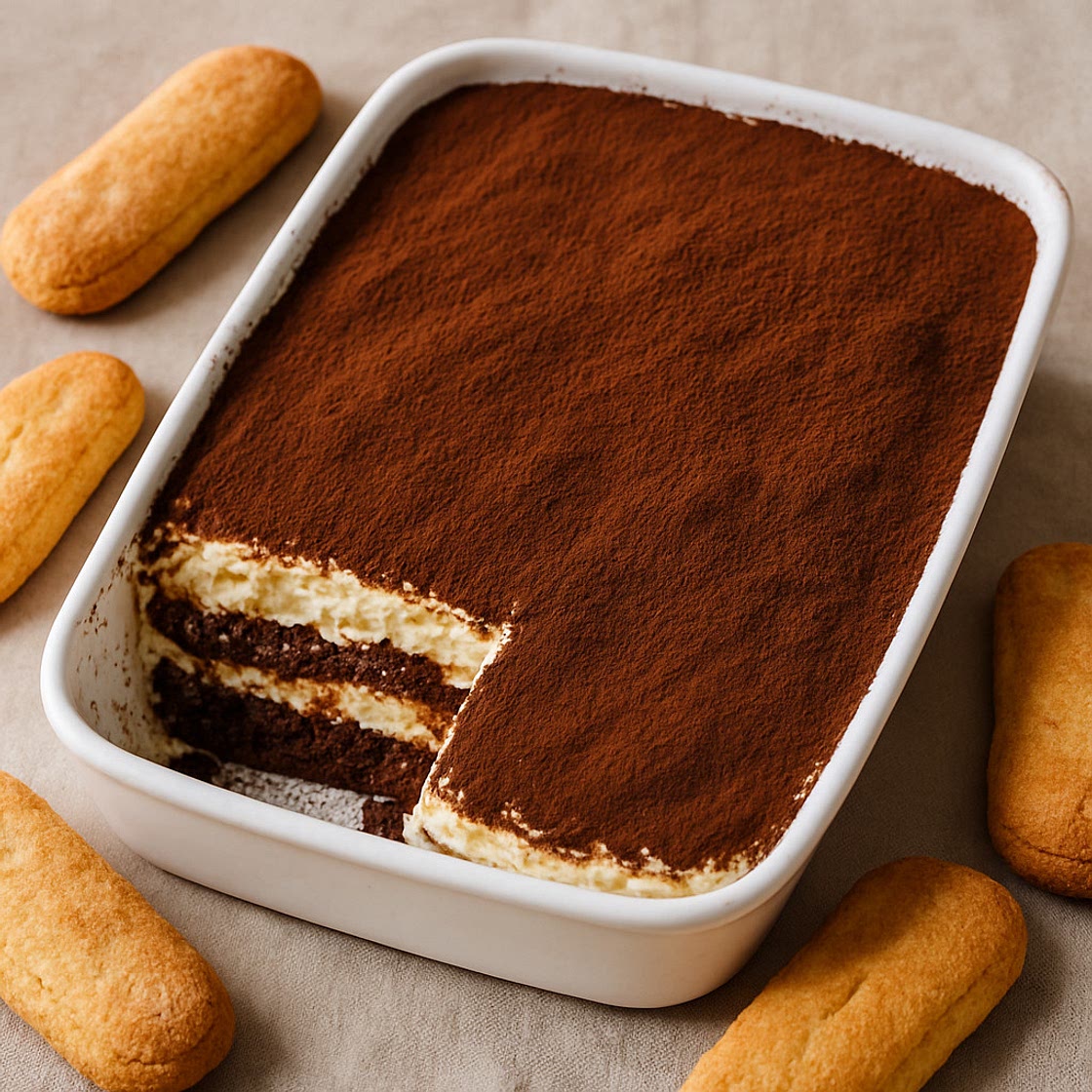 Tiramisu (Schoko), mit selbstgemachtem Löffelbiskuit