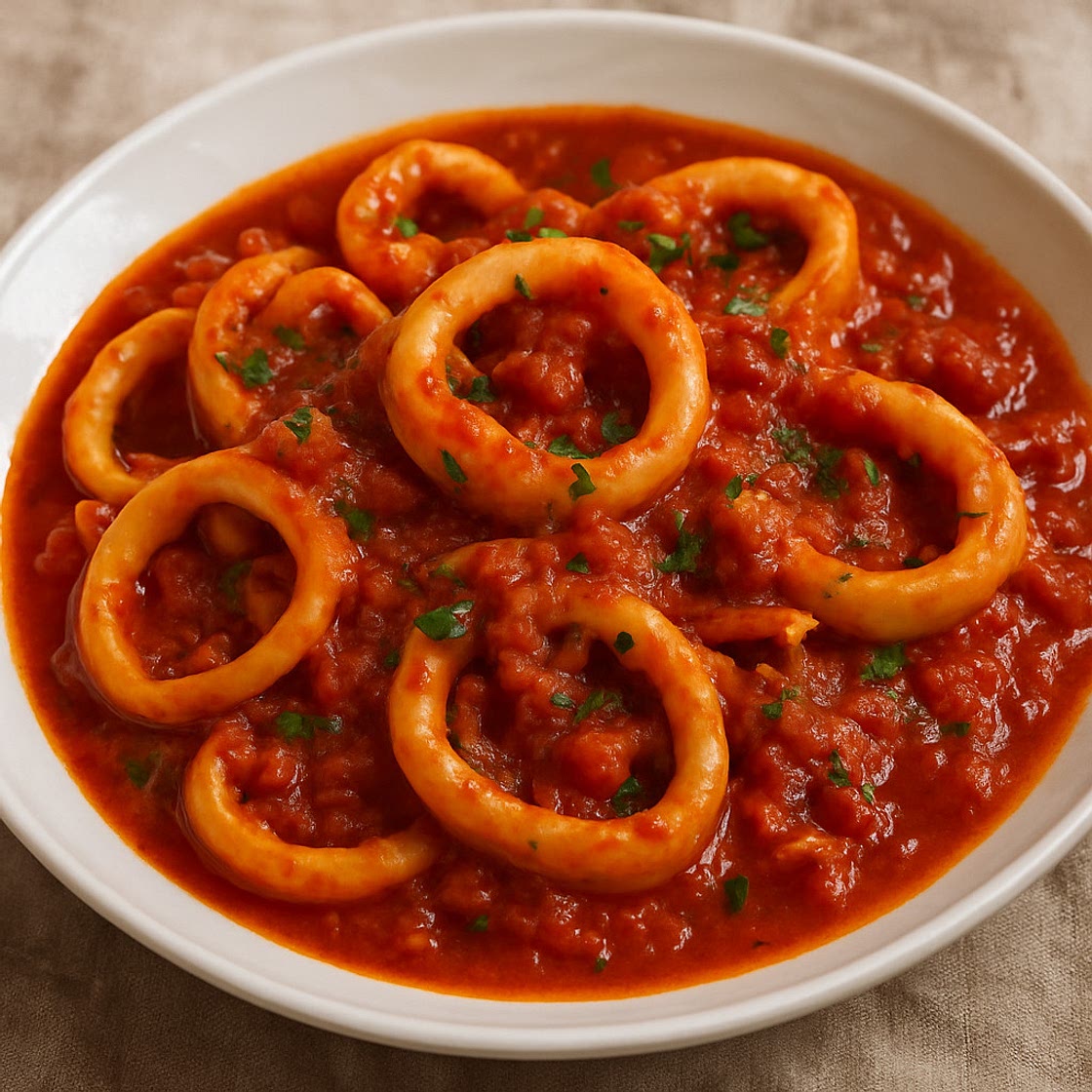 Calamari In Tomato Sauce Alla Messinese