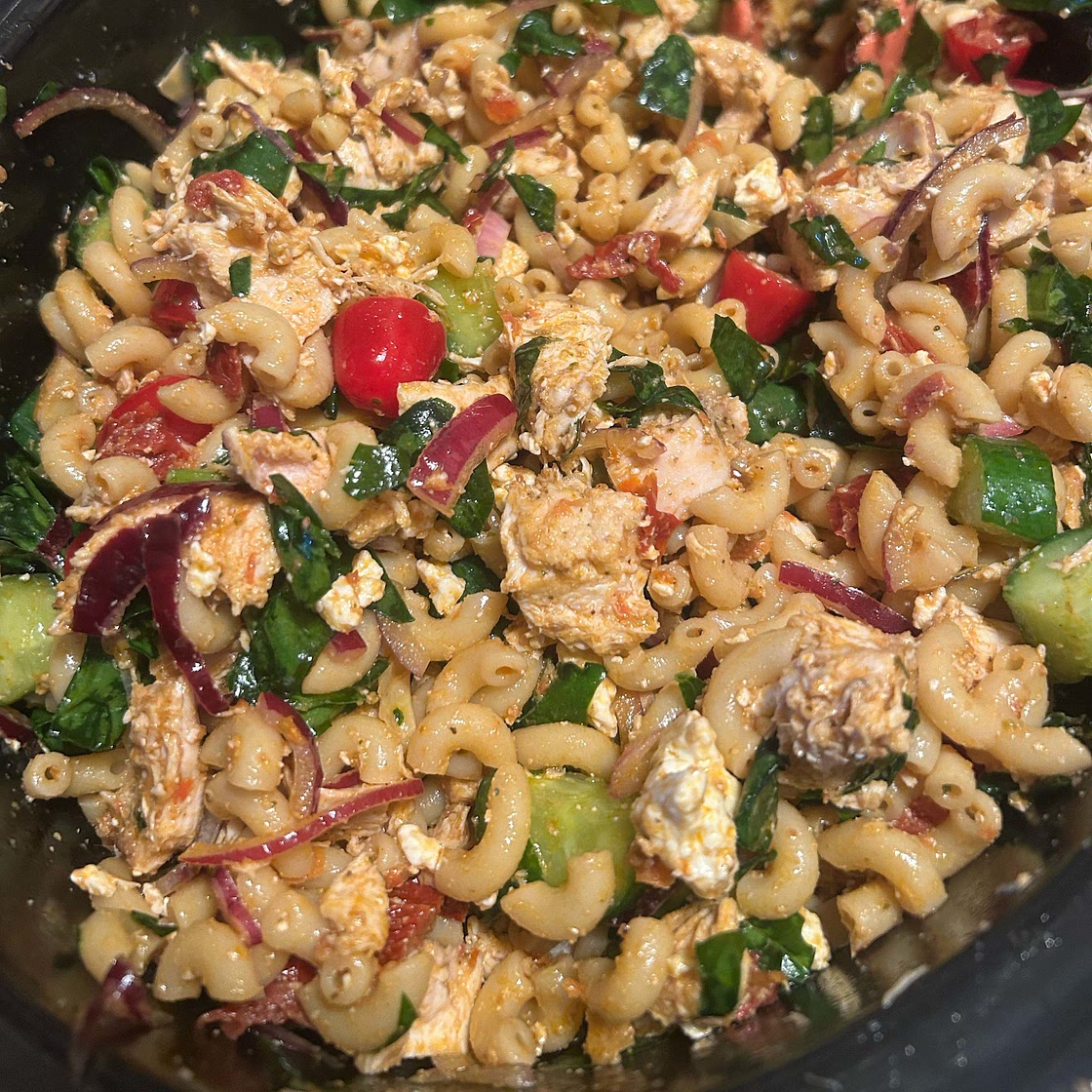 Healthy Chicken Pesto Pasta Salad