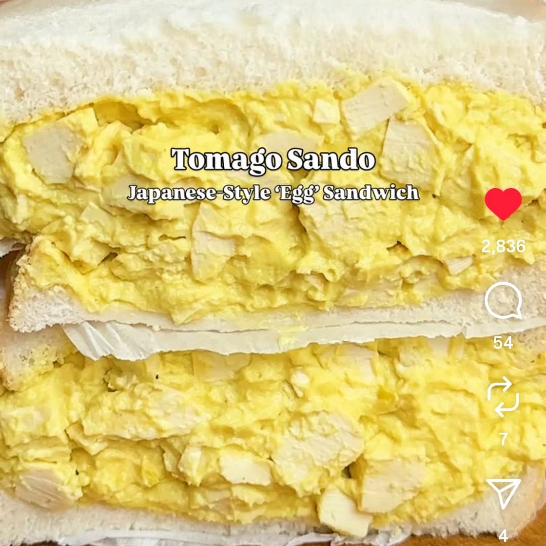 Japanese-Style 'Egg' Salad Sandwich ("Tomago Sando")