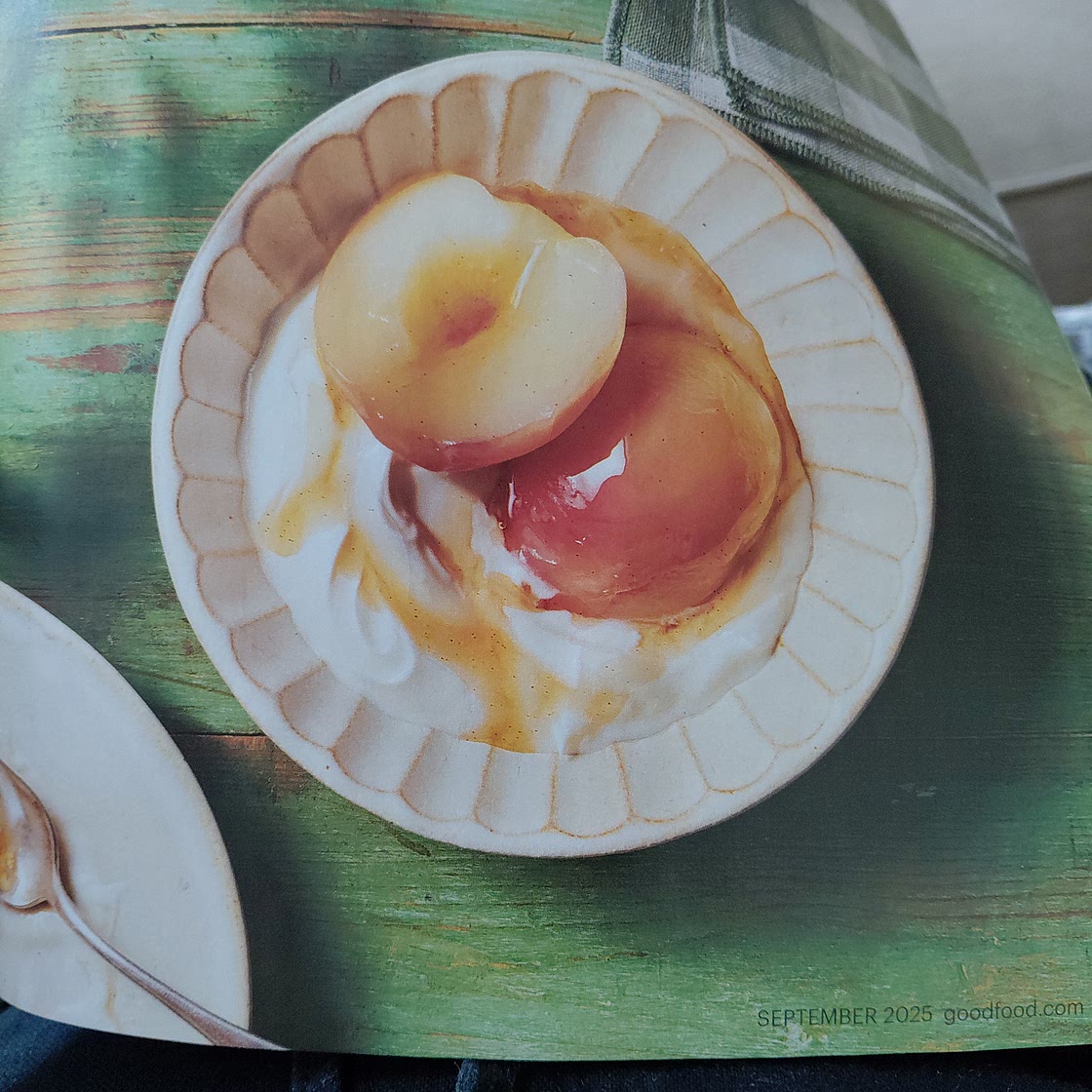 Camomile poached peaches