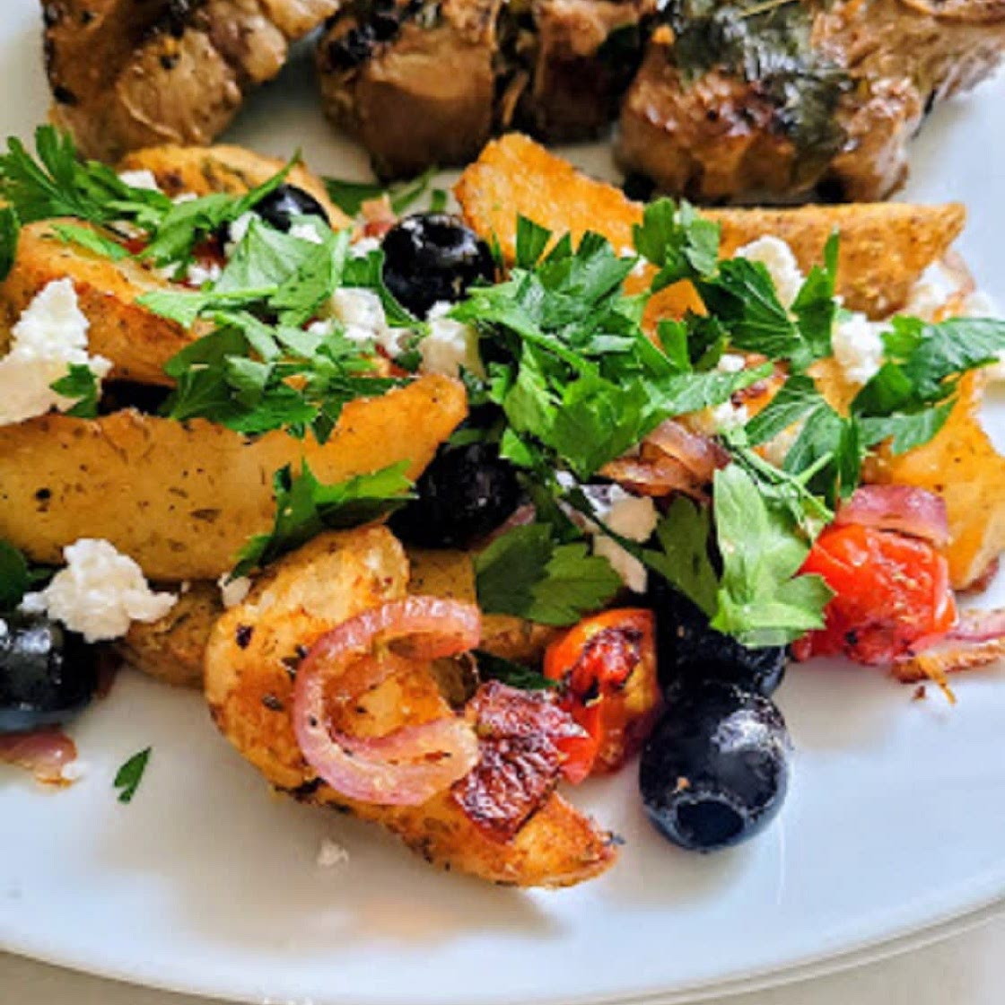 Loaded Mediterranean Potatoes