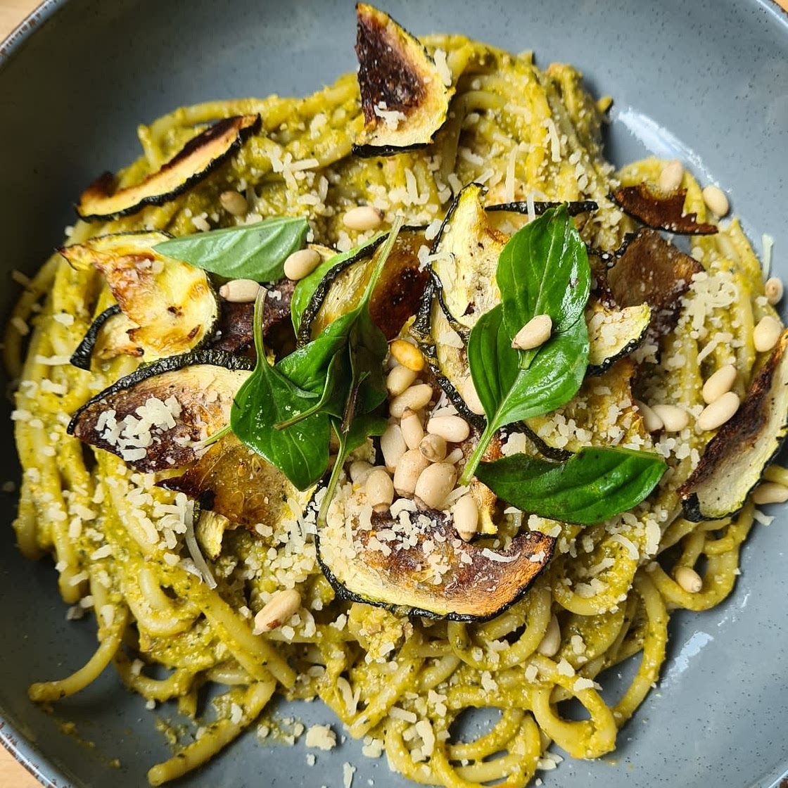 Creamy Vegan Zucchini Lemon Pasta