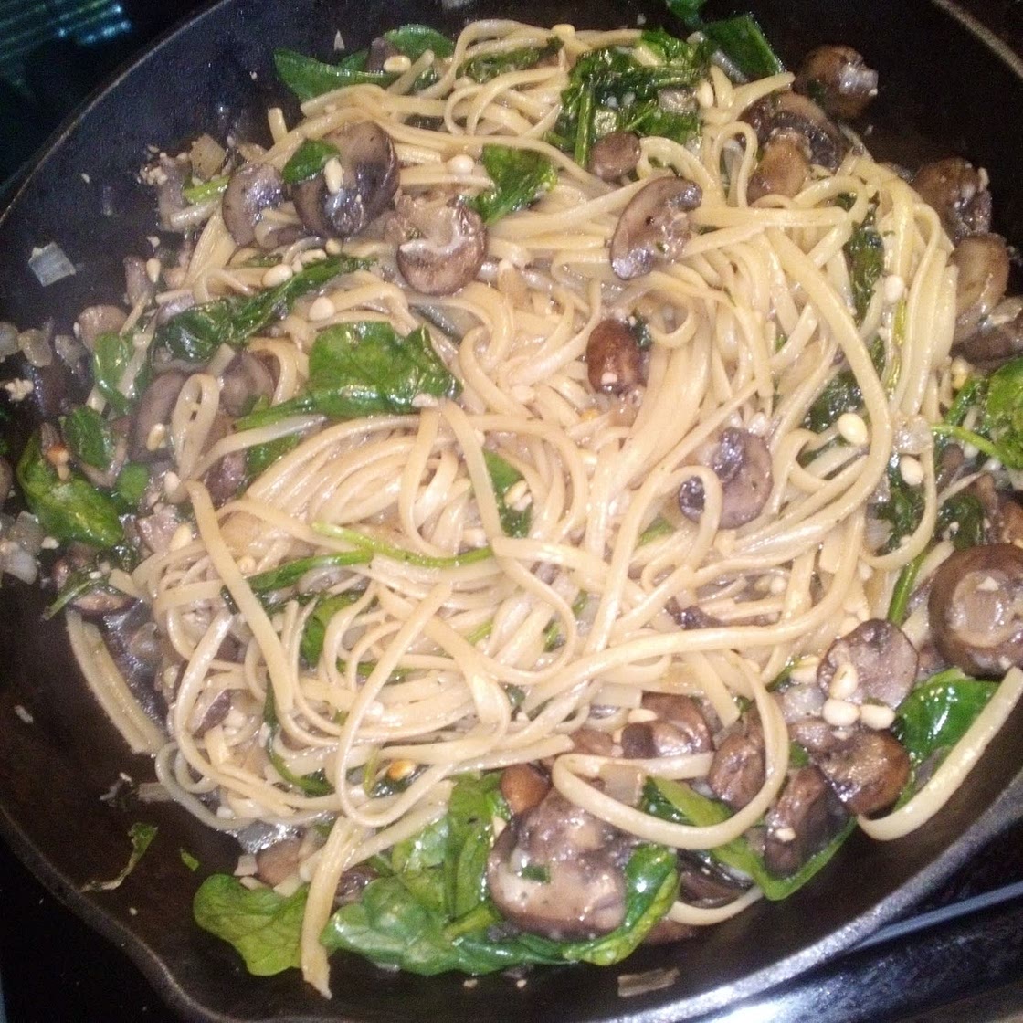 Vegan Mushroom Pasta with Spinach