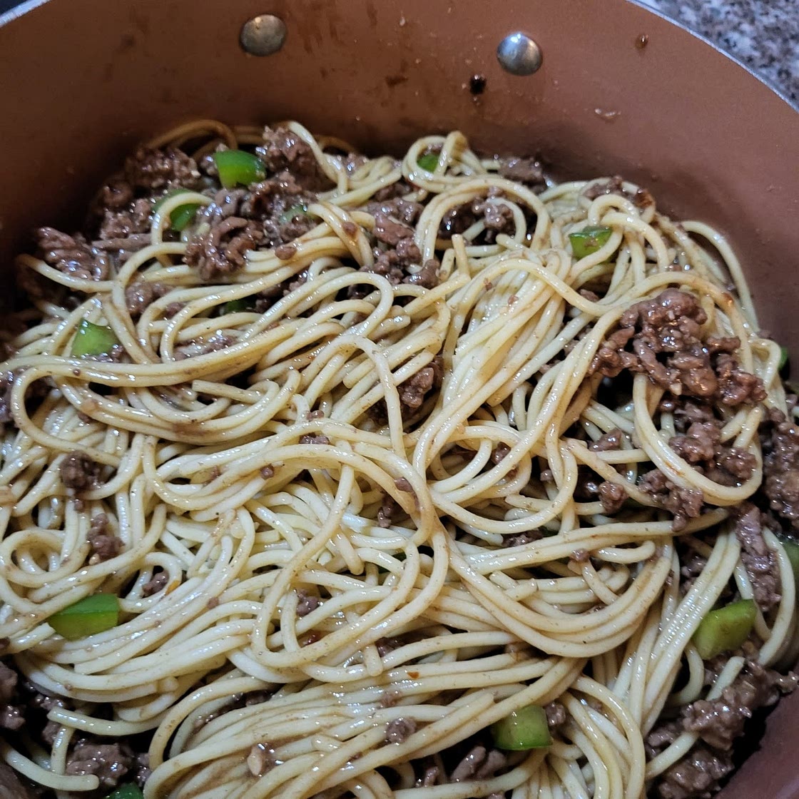 Mongolian Ground Beef Noodles